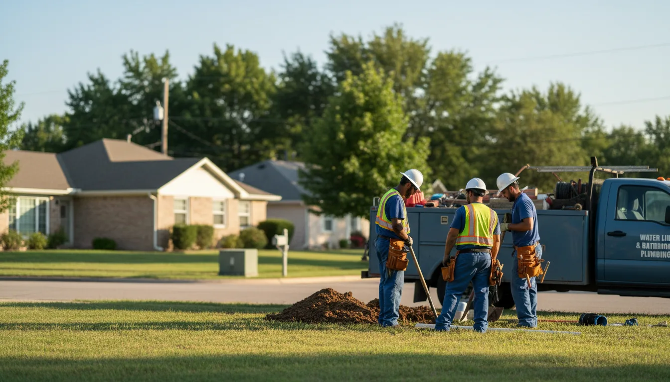 Residential water line and bathroom plumbing service in Fostoria, IA
